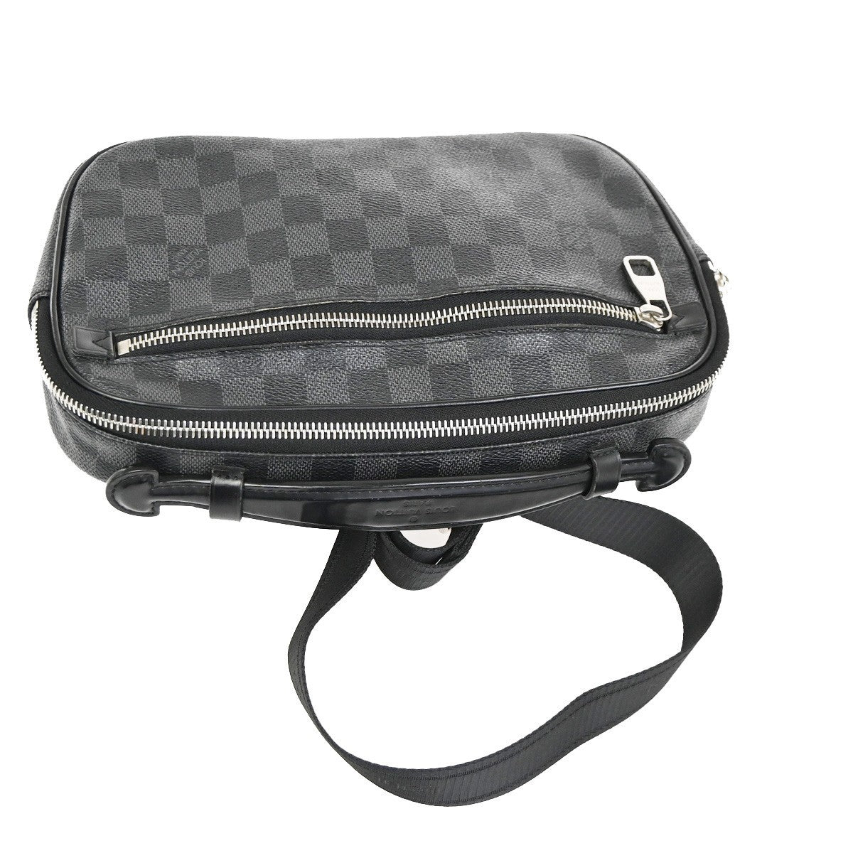 LOUIS VUITTON Ambler Shoulder bag Damier Graphite Leather Black N41289 55TA692