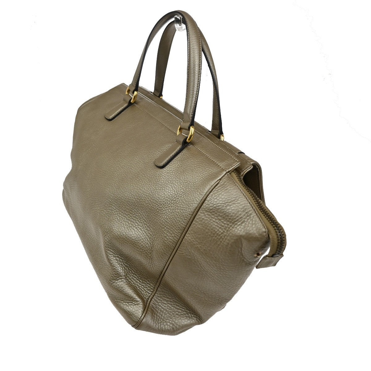 GUCCI Logo Double G  Hand Bag Metallic Leather Gold GHW Italy 77KB882