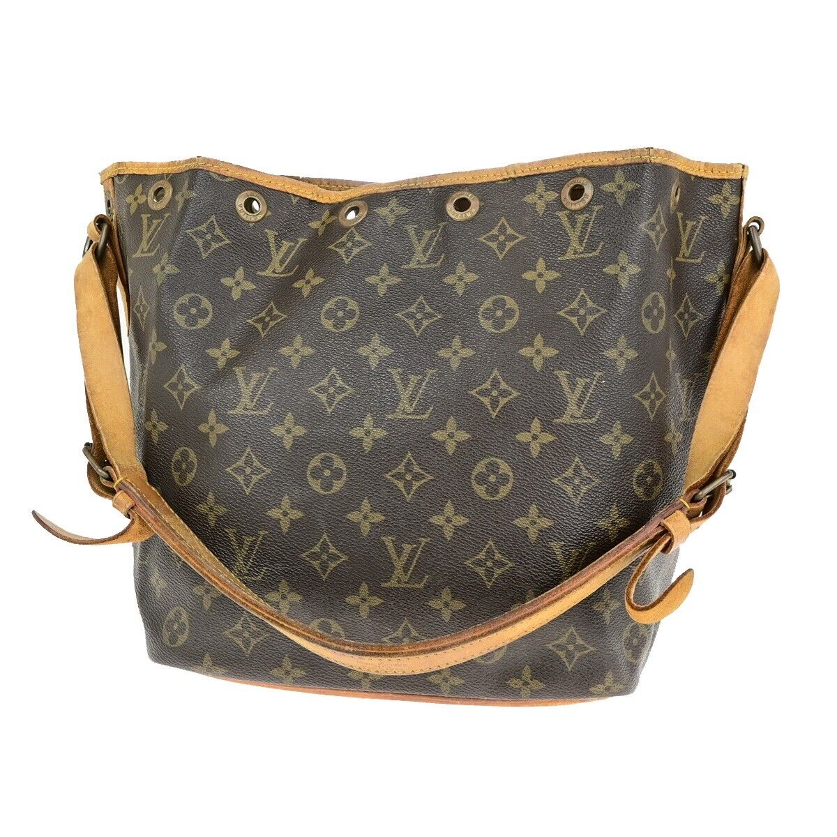 LOUIS VUITTON Petit Noe Drawstring Shoulder Bag Monogram Leather M42226 66ED346