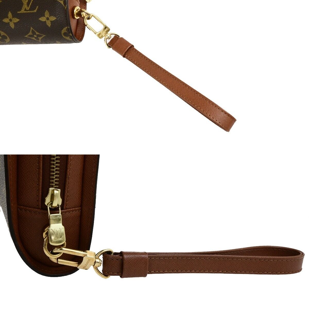 LOUIS VUITTON Orsay Clutch Hand Bag Monogram Leather Brown France M51790 30ED859
