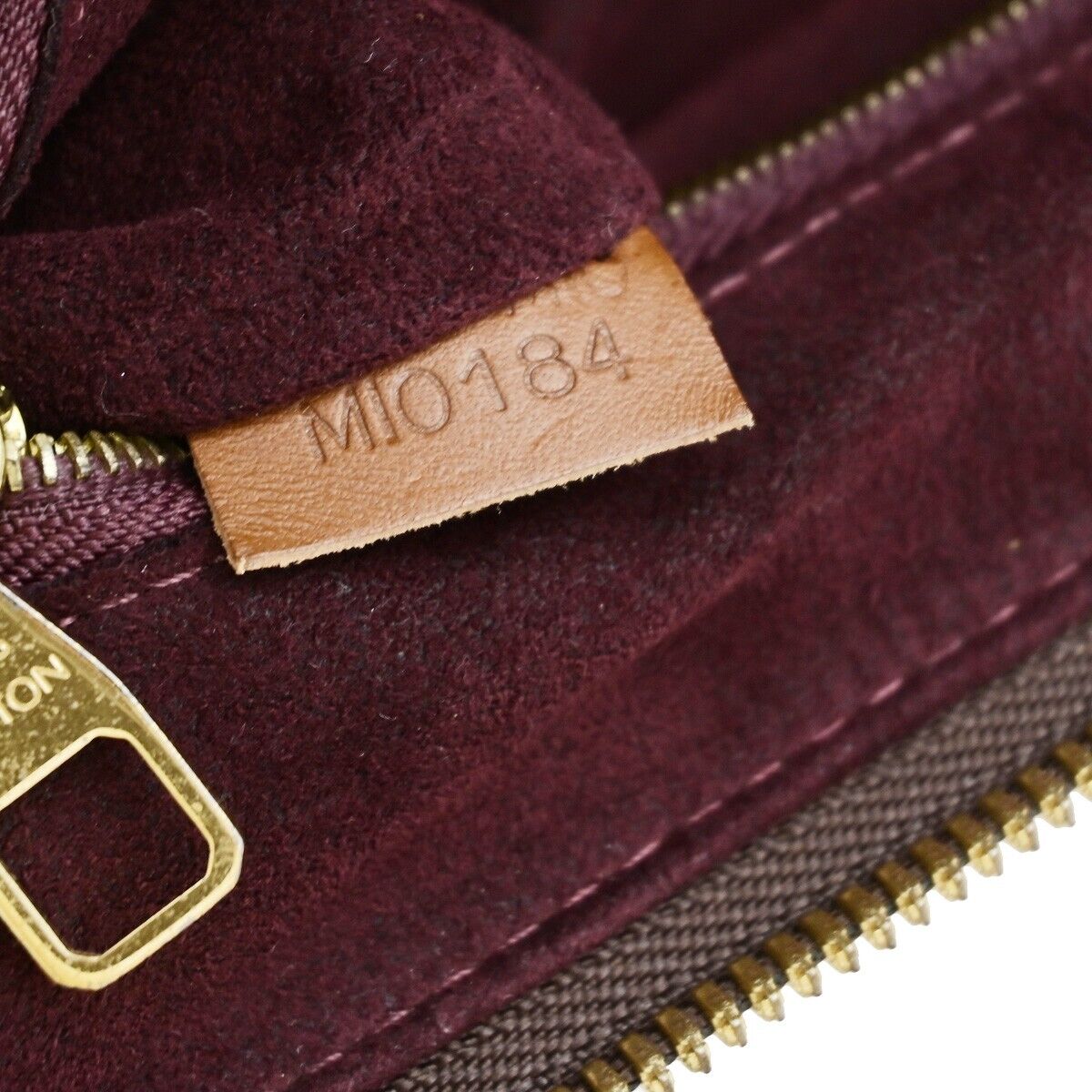 LOUIS VUITLOUIS LV Logo Greenwich Hand Bag Damier Leather Brown N41337 79ED031