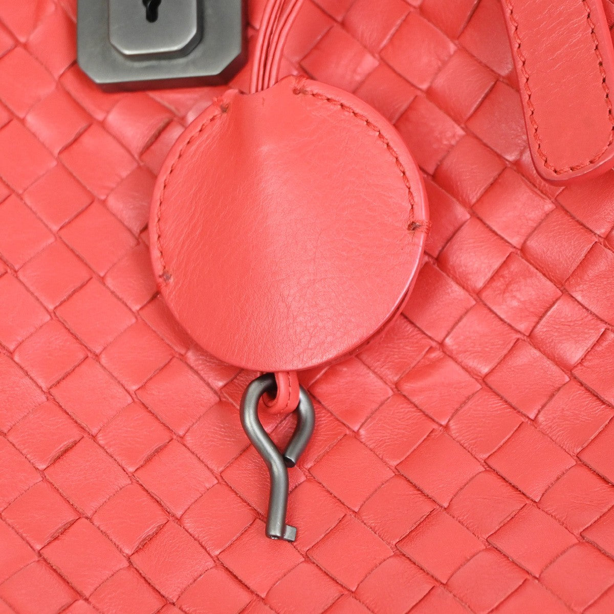 BOTTEGA VENETA Intrecciato Roma 2Way Shoulder Bag Nappa Leather Red 50RL604