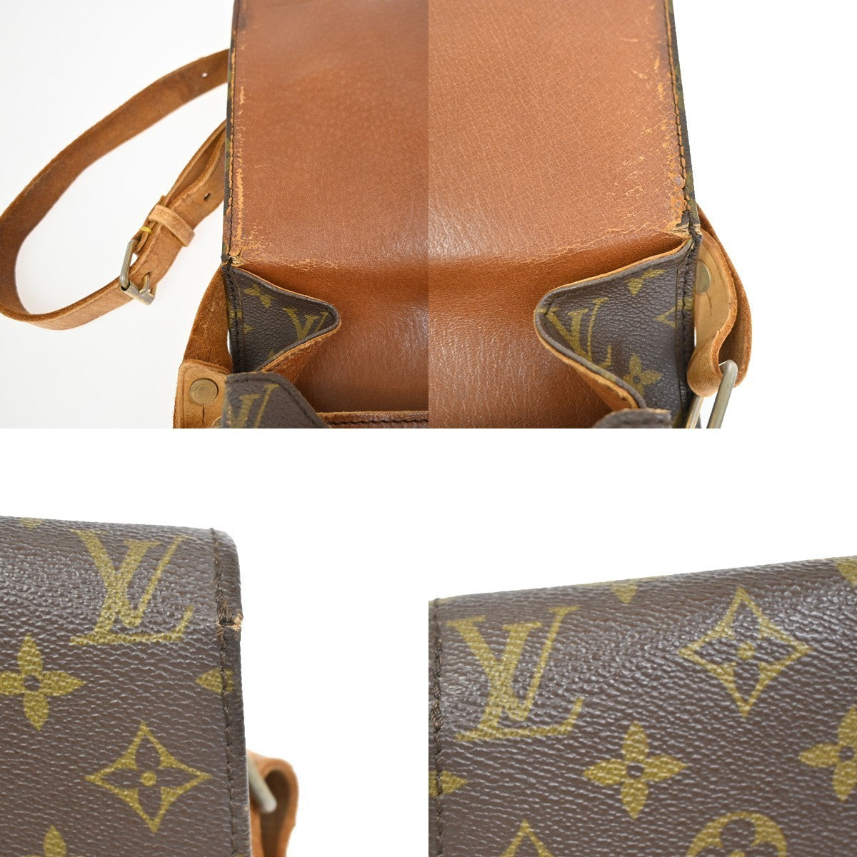 LOUIS VUITTON Cartouchiere GM Shoulder Bag Monogram Leather Brown M51252 34KC583