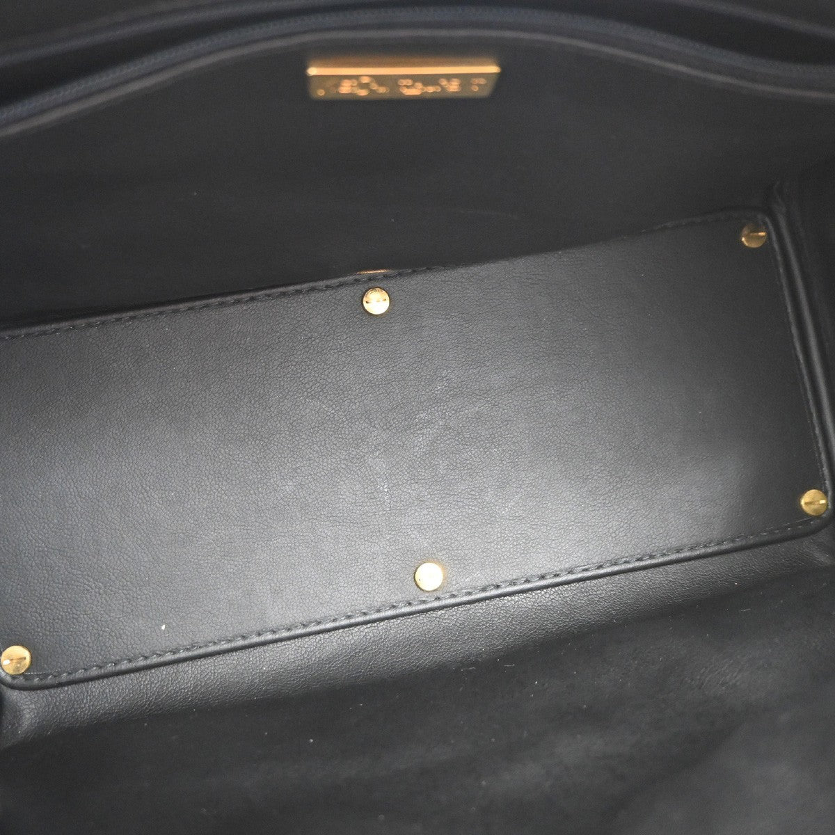 YVES SAINT LAURENT Y Logo 2Way Shoulder Hand Bag Leather Navy Blue GHW 18YJ011