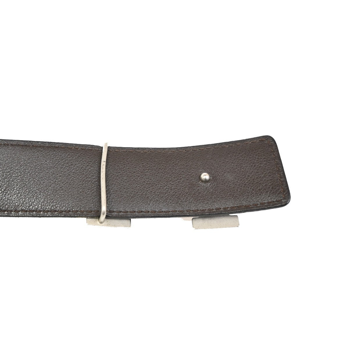 HERMES H Logo Constance Reversible Buckle Belt Leather #68 Black BN SHW 70RL805