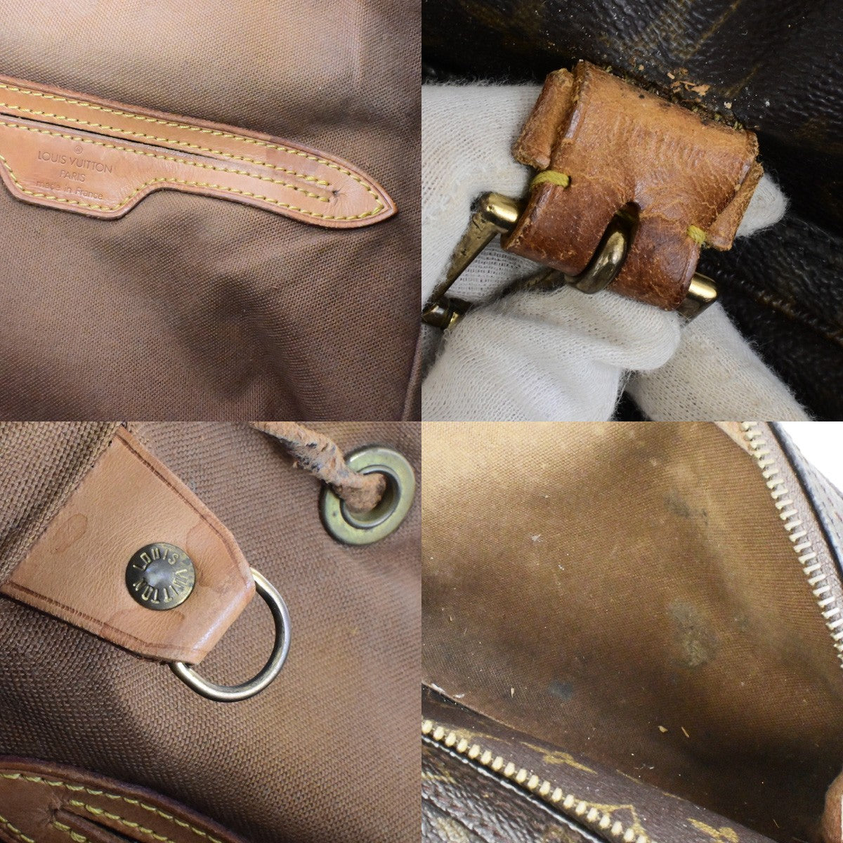 LOUIS VUITTON Montsouris GM Backpack Bag Monogram Leather Brown M51135 33YH110