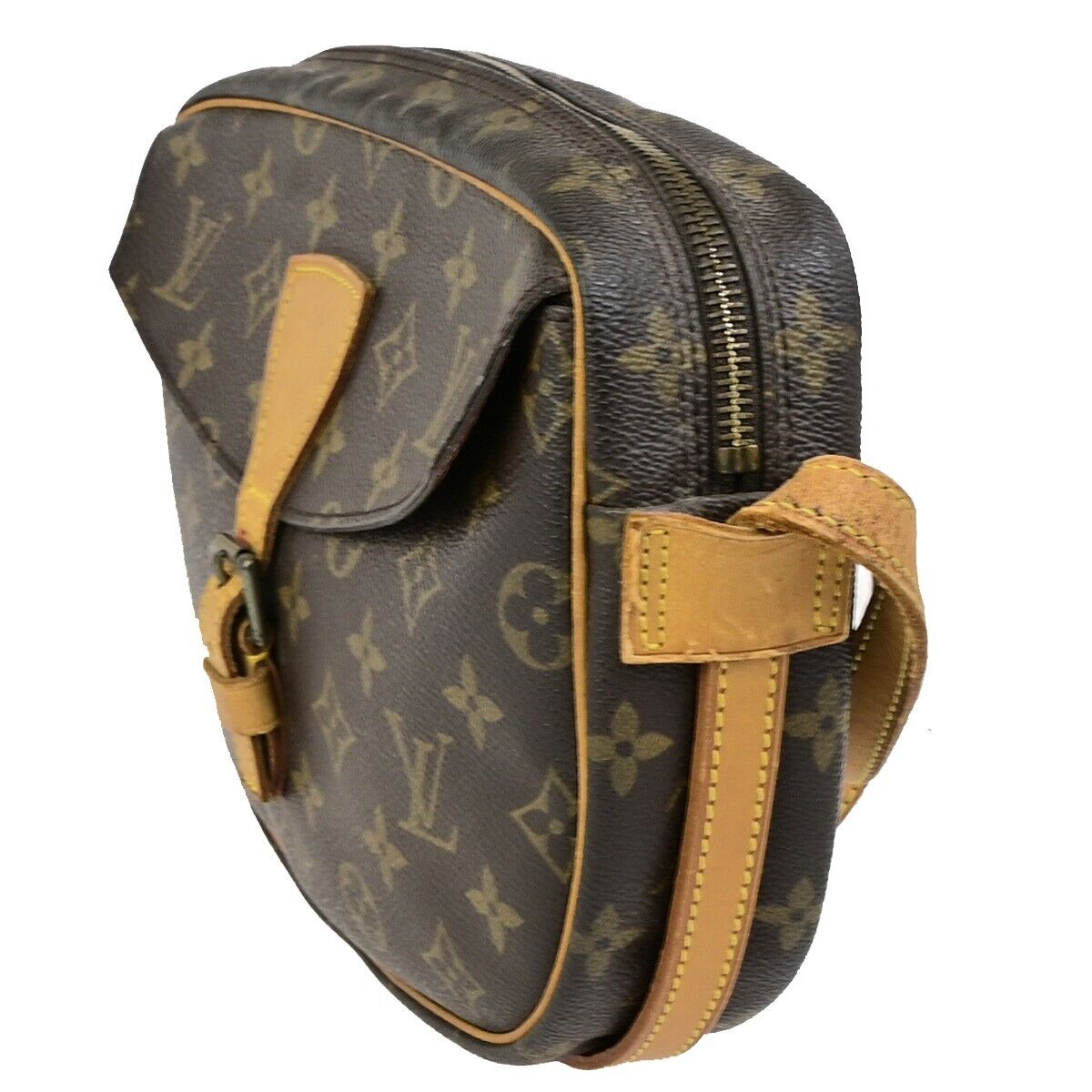 LOUIS VUITTON Jeune Fille MM Shoulder Bag Monogram Leather Brown  M51226 32ED038