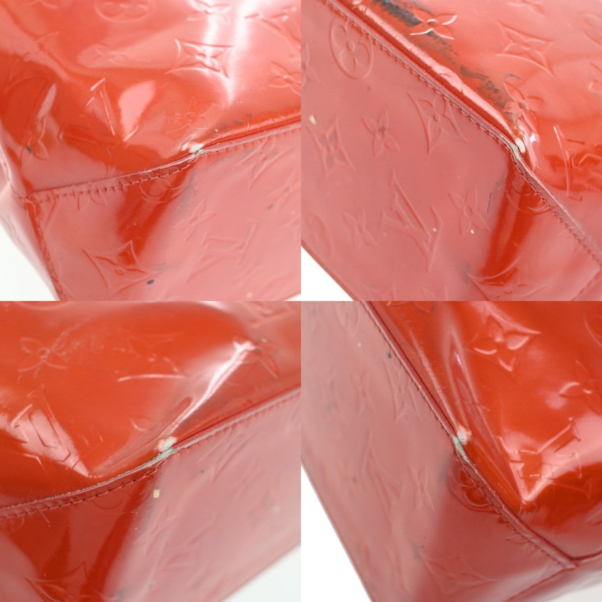LOUIS VUITTON Read PM Hand Bag Monogram Vernis Patent Leather Red M91088 02AA066