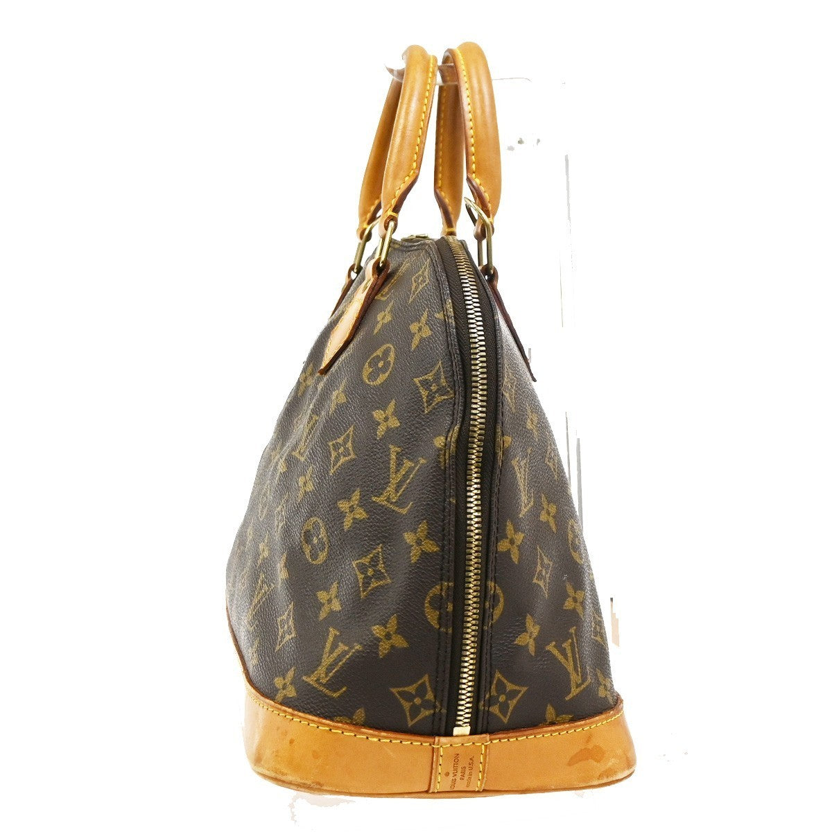 LOUIS VUITTON LV Logo Alma Hand Bag Monogram Leather Brown USA M51130 85YH972