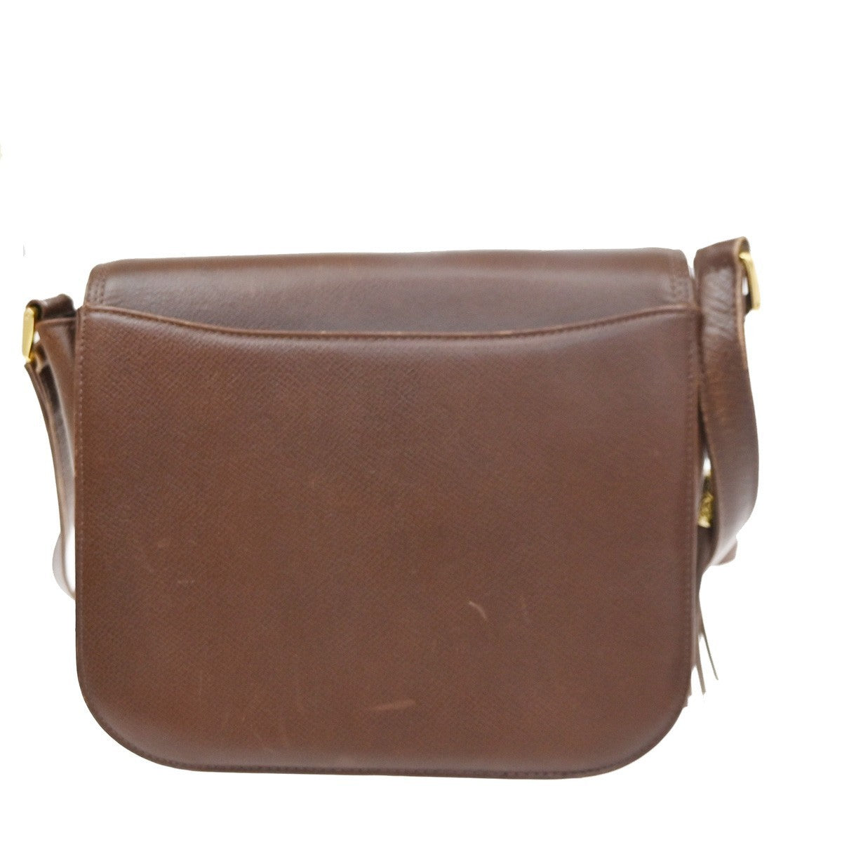 VALENTINO GARAVANI Logo Tassel Shoulder Bag Leather Brown GHW 63KD148