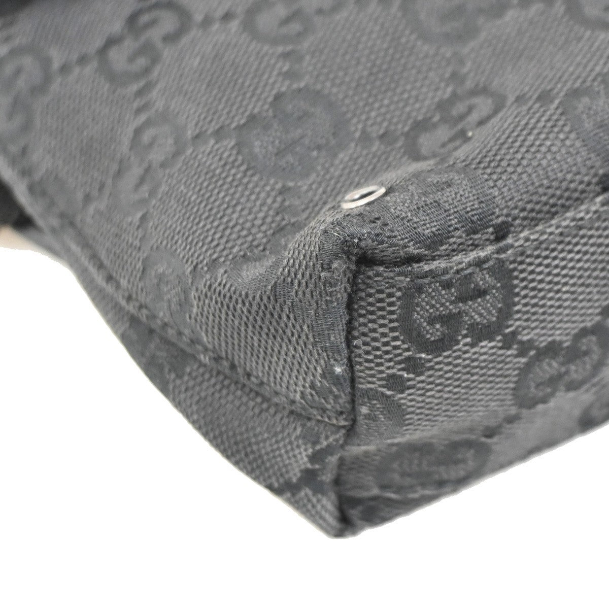 GUCCI GG Pattern Mini Belt Bag Waist Pouch Canvas Black SHW Italy 36DA132