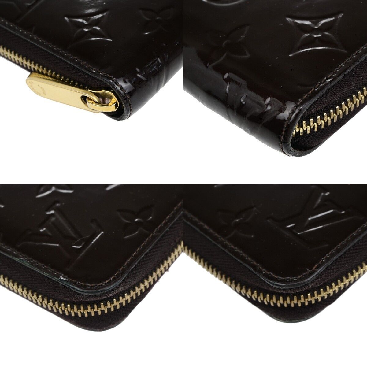 LOUIS VUITTON Zippy Long Wallet Monogram Vernis Leather Amarante M93522 36EB377