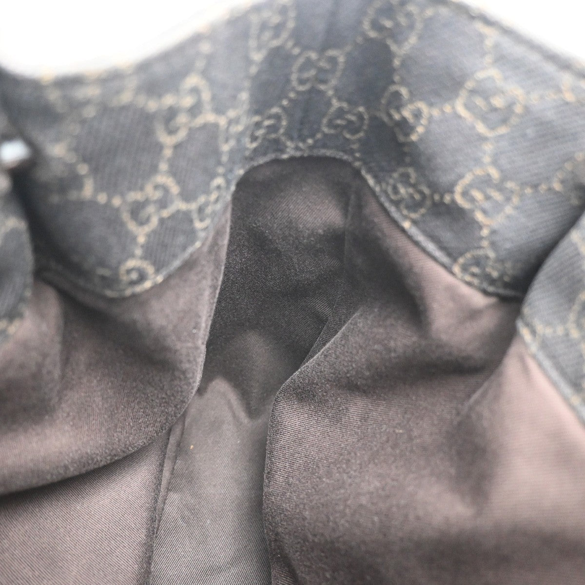 GUCCI Logo GG Pattern Shoulder Tote Hand Bag Canvas Leather Brown Italy 38MA585