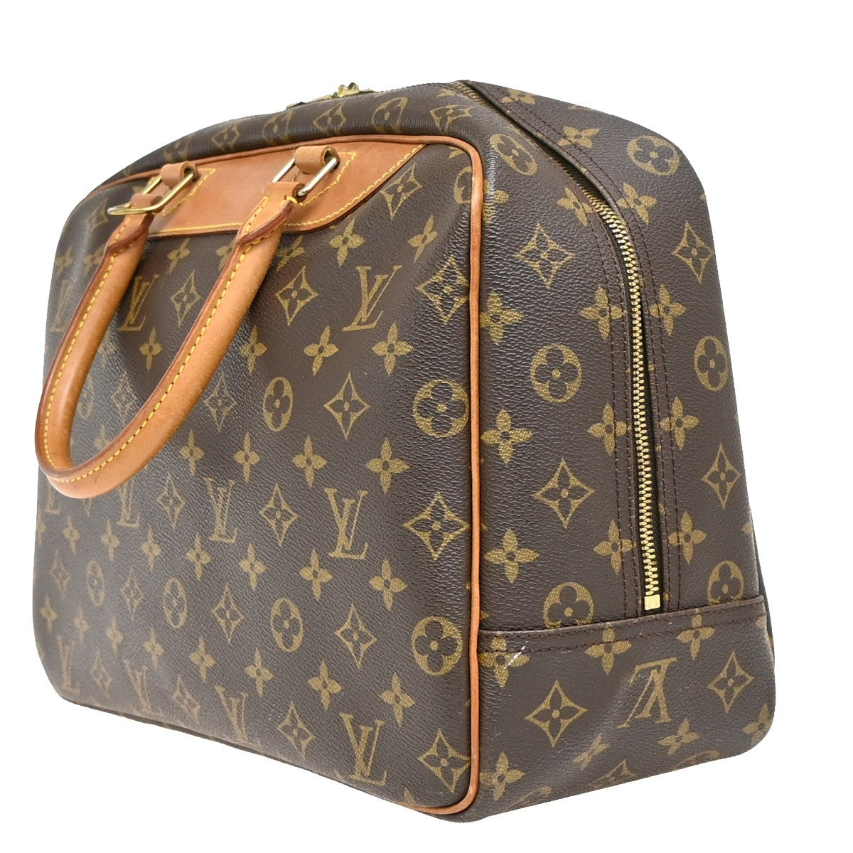 LOUIS VUITTON LV Logo Deauville Hand Bag Monogram Leather Brown M47270 73YH316