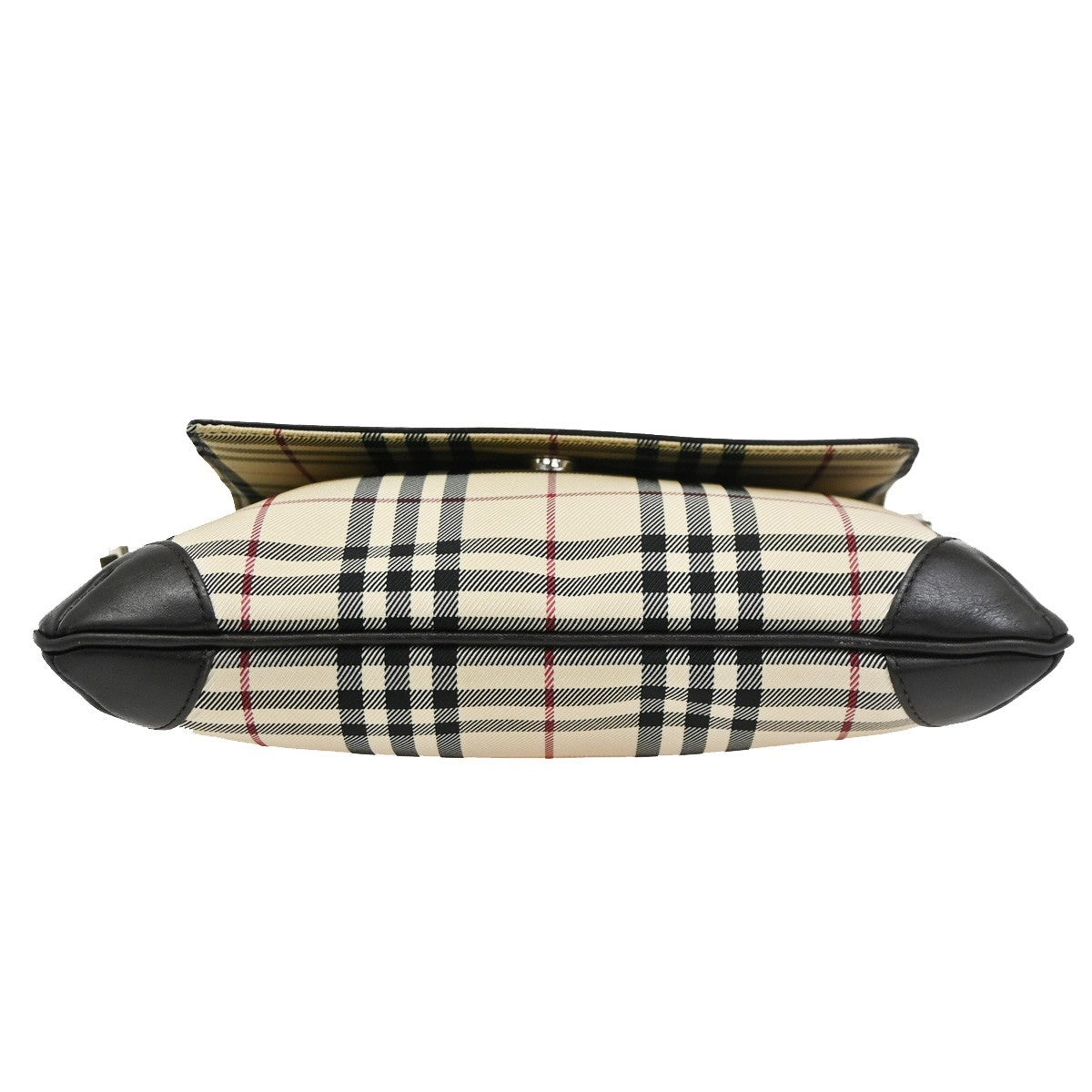 BURBERRY Logo Nova Check Shoulder Hand Bag Canvas Leather Beige GHW 38CB027