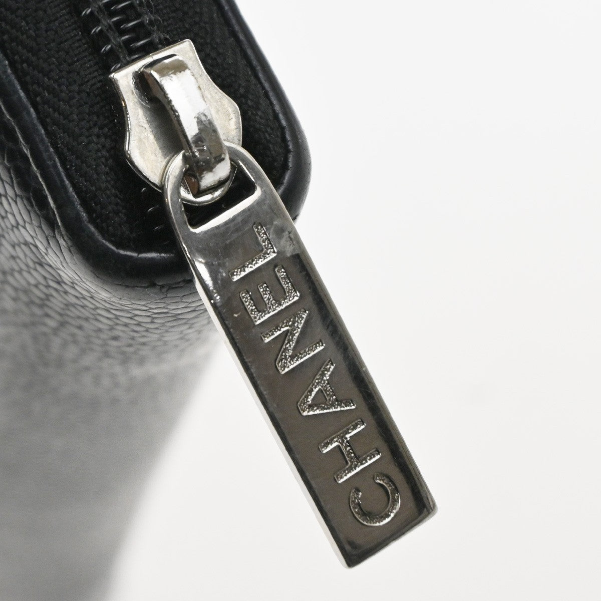 CHANEL CC Zip Around Long Wallet Grained Calfskin Leather Black Spain 87RQ036