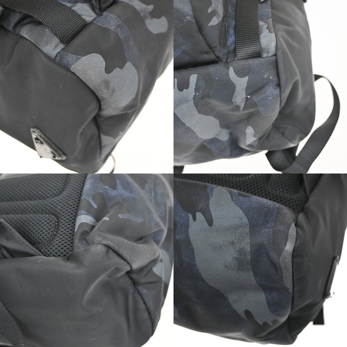 PRADA Logo Tessuto Camouflage Backpack Bag Nylon Leather Black SHW Italy 88KB710