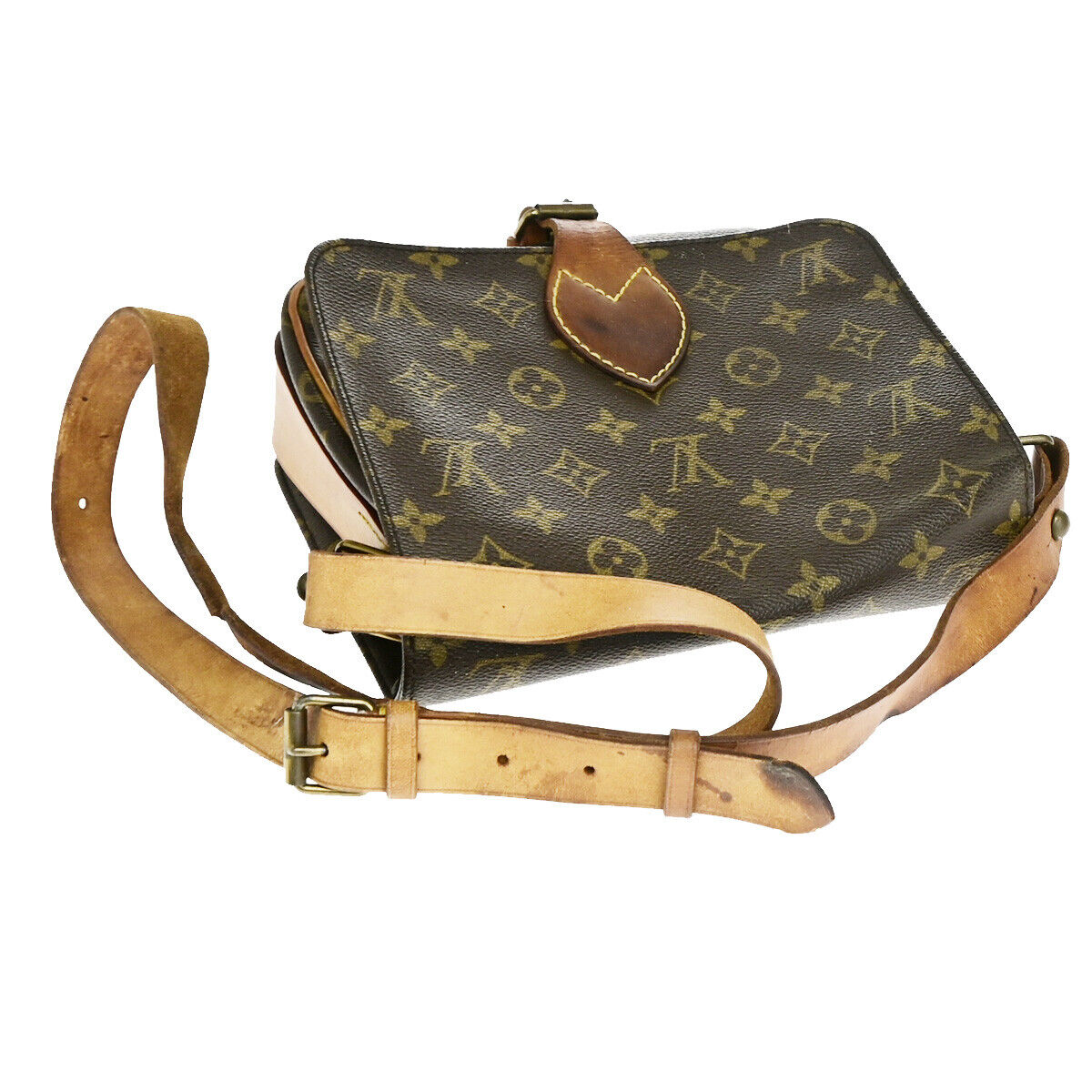 LOUIS VUITTON Cartouchiere MM Shoulder Bag Monogram Leather Brown M51253 68YF331