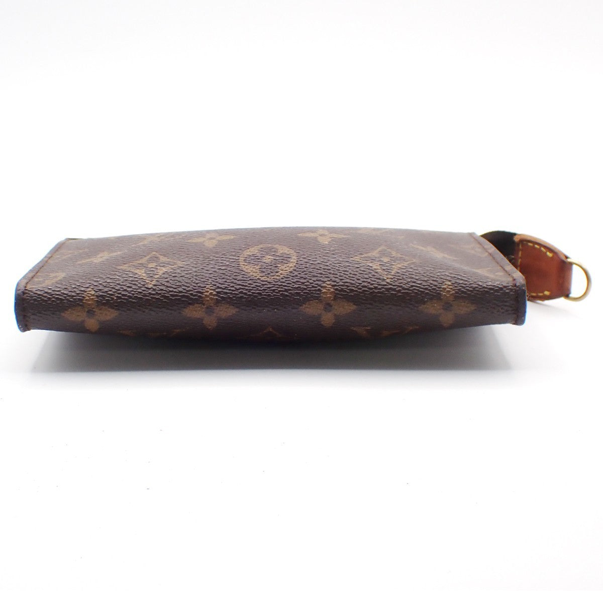 LOUIS VUITTON Logo BUCKET PM Pouch Bag Monogram Leather Brown France 05KC146
