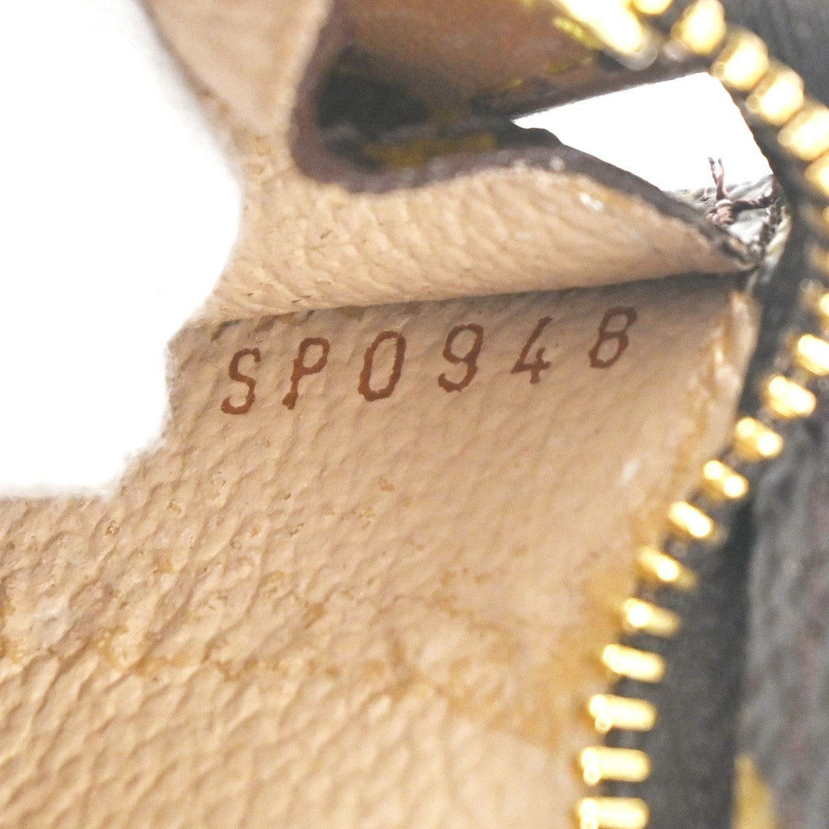 LOUIS VUITTON LV Logo Bucket GM Pouch Bag Monogram Leather Brown Gold 05KC550