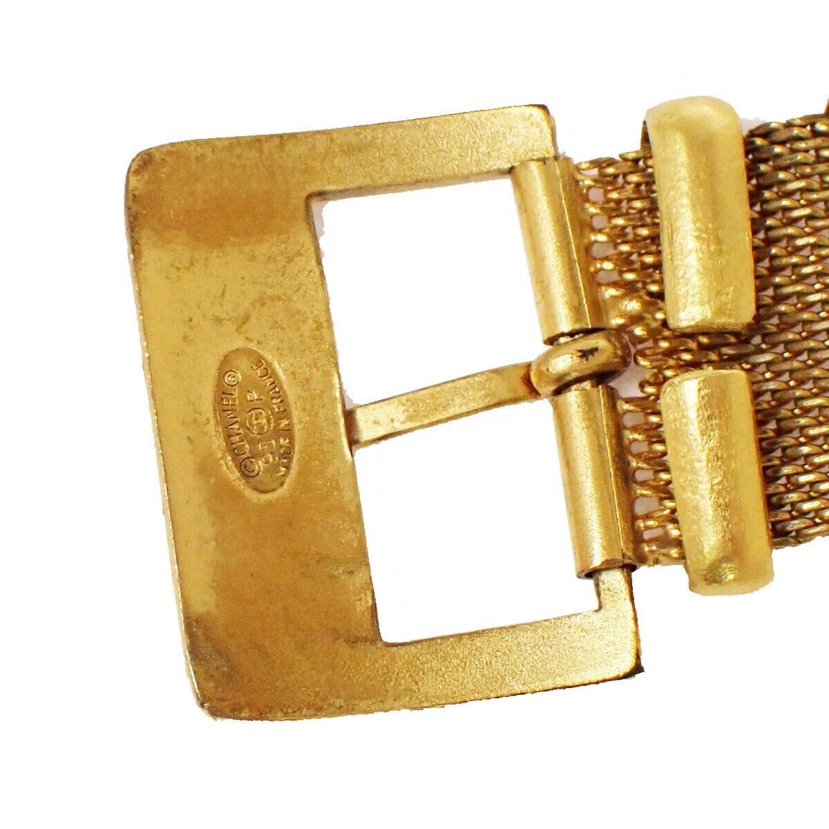 CHANEL CC Logo Belt Bracelet Bangle  Gold GHW Accessory France 79SH115