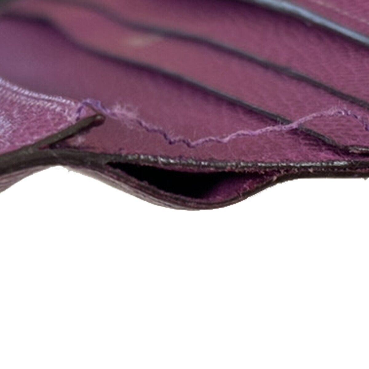 HERMES Logos Bearn Long Bifold Wallet Purse ▢I Veau Epsom Leather Purple 81RJ834