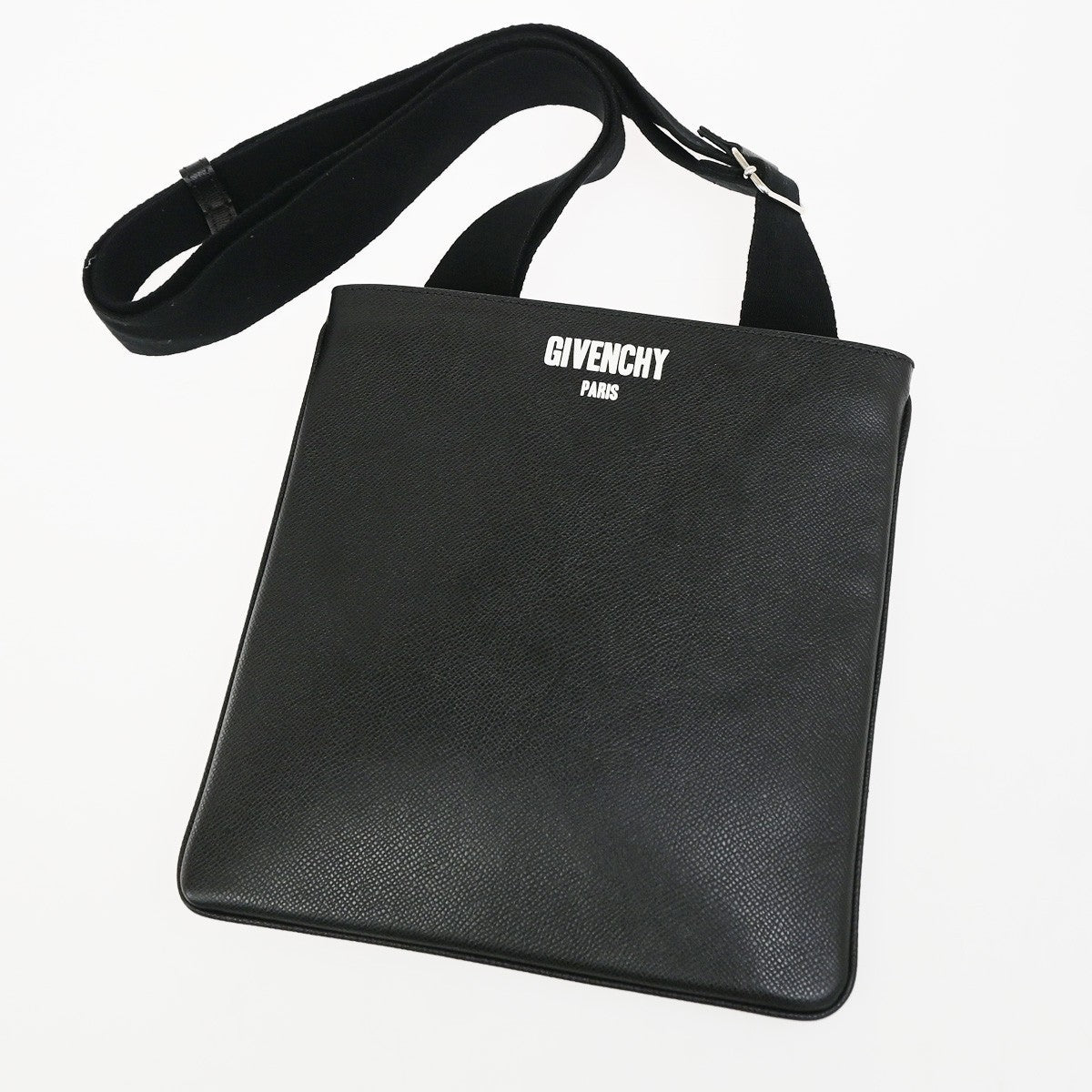 GIVENCHY Logo Shoulder Hand Bag Leather Black GHW Italy 32YJ267