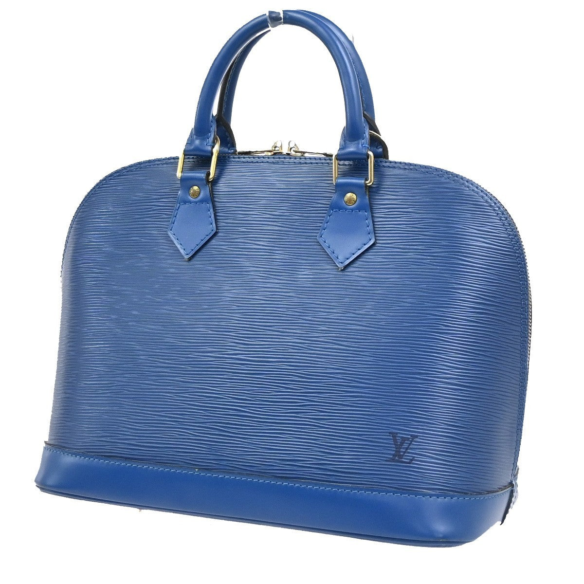 LOUIS VUITTON LV Alma Hand Bag Epi Leather Blue Gold France M52145 31PA118