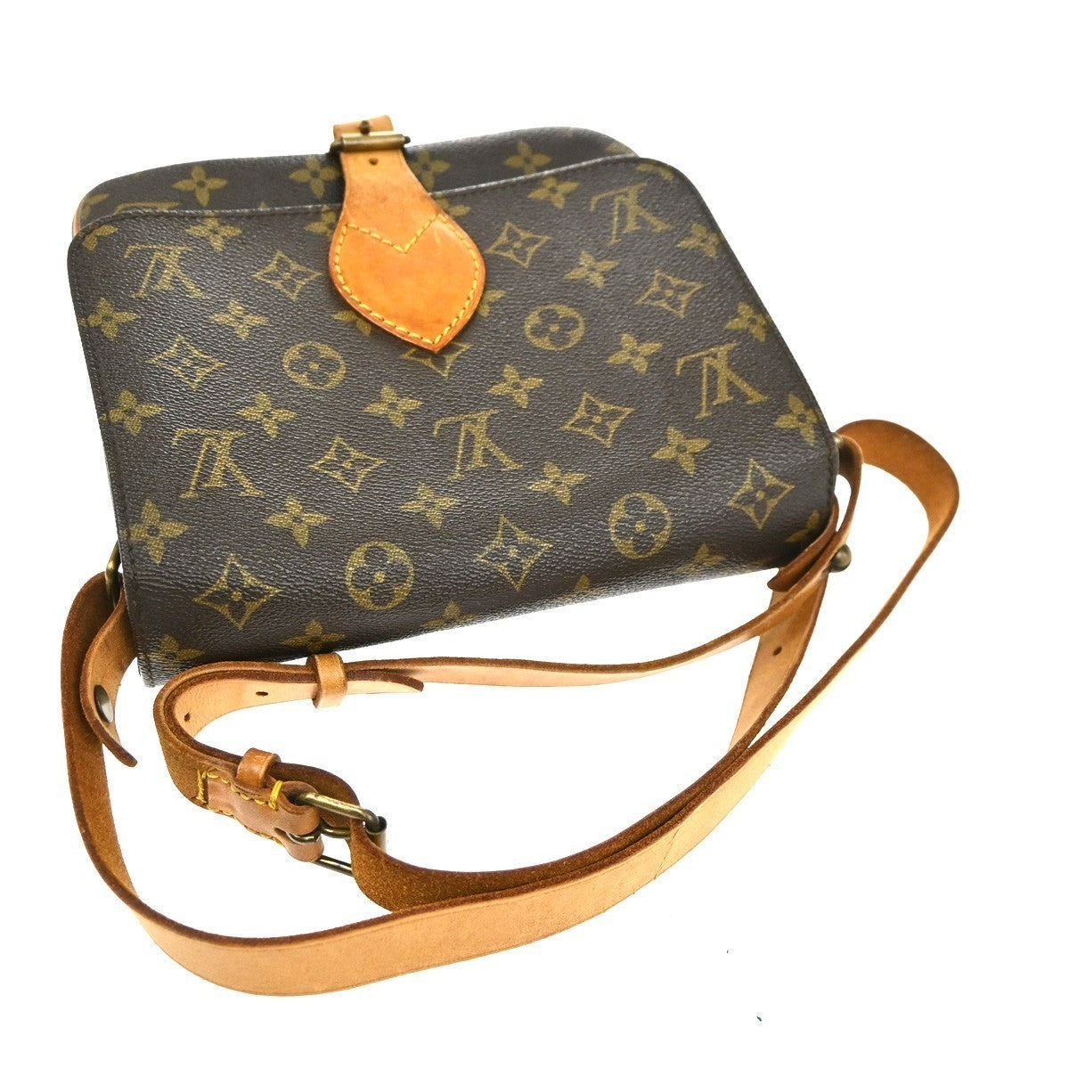 LOUIS VUITTON Cartouchiere MM Shoulder Bag Monogram Leather Brown M51253 88TA476