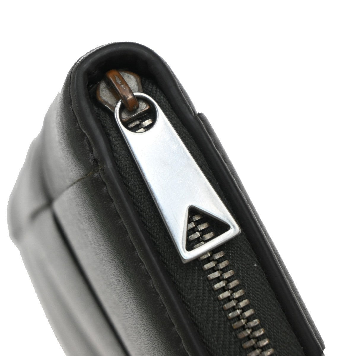 BOTTEGA VENETA Logo Cassette Zip Around Long Wallet Leather Gray Italy 30KP021