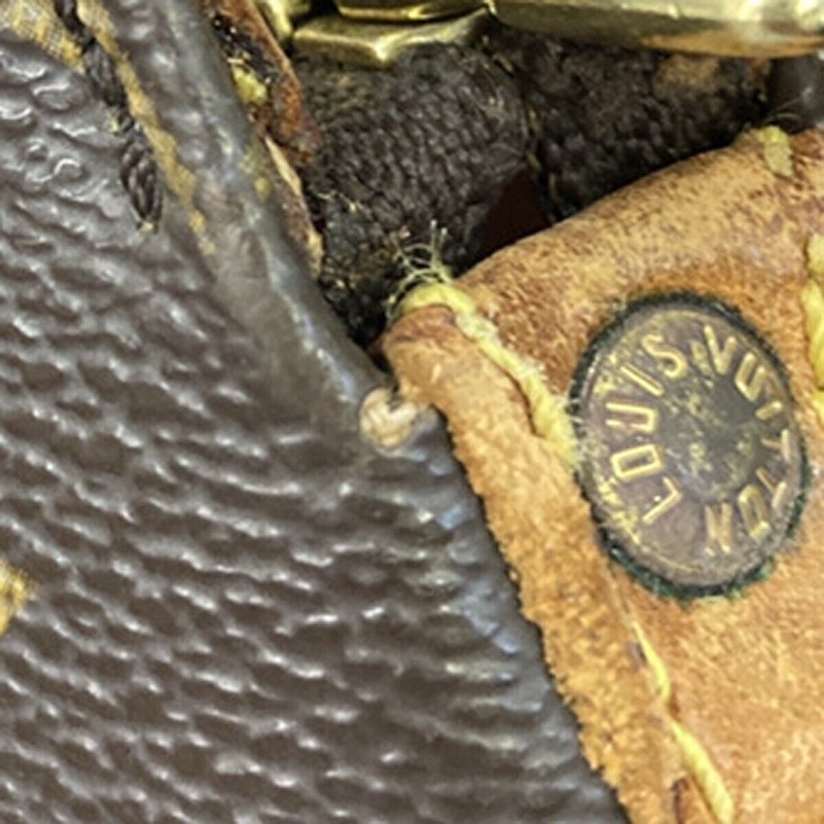 LOUIS VUITTON Logo Drouot Shoulder Bag Monogram Leather Brown M51290 31EB534