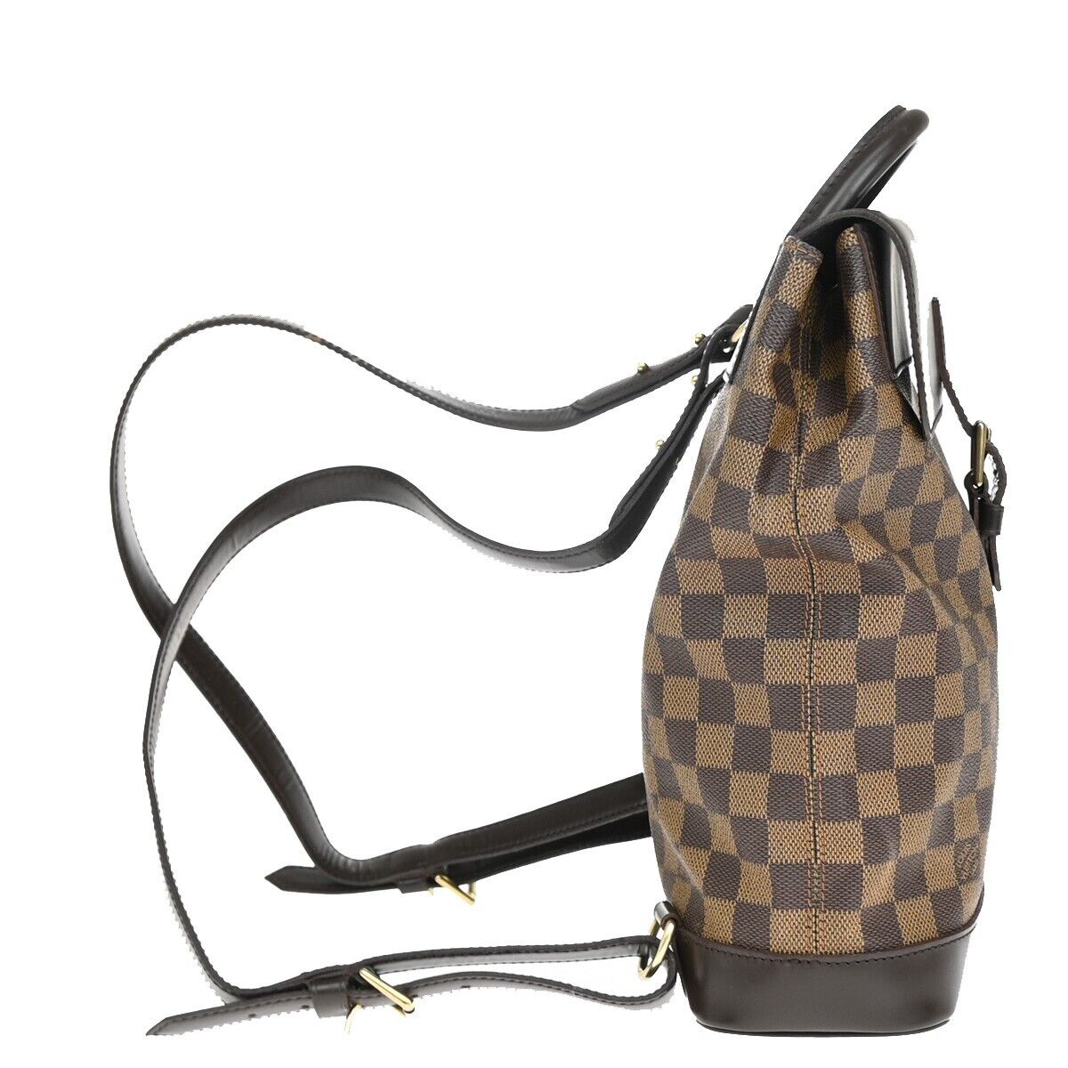 LOUIS VUITTON Logo Soho Backpack Bag Damier Ebene Leather Brown N51132 50SH733