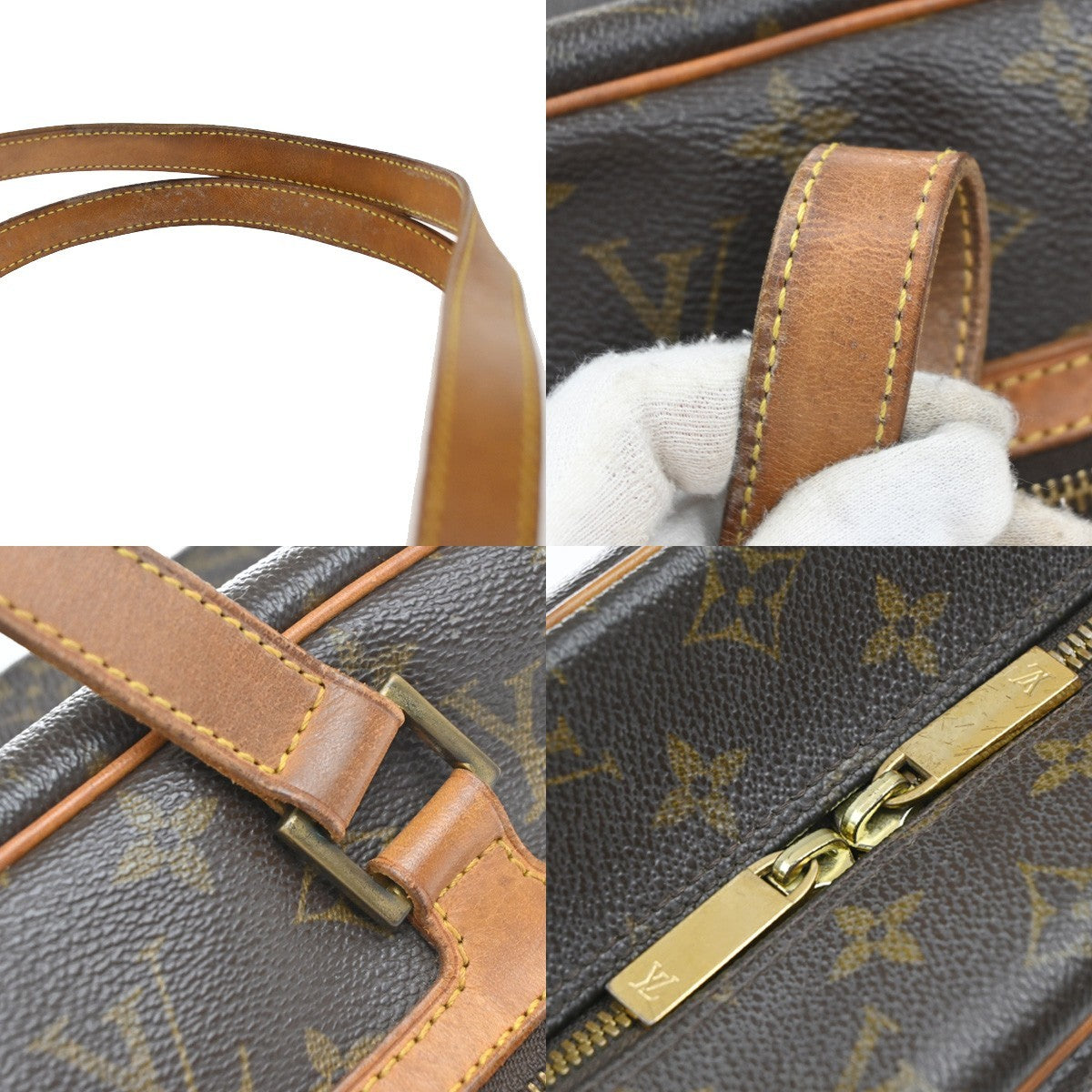 LOUIS VUITTON LV Logo Cite GM Shoulder Bag Monogram Leather Brown M51181 87KB424