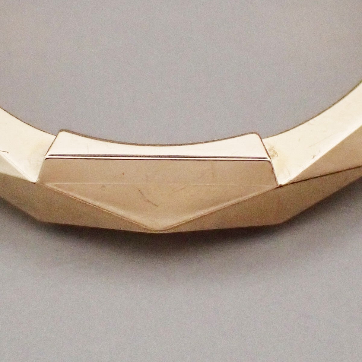 GUCCI Logo Link To Studded Ring Au750 (18K) Size 22 Yellow Gold Italy 25RK868