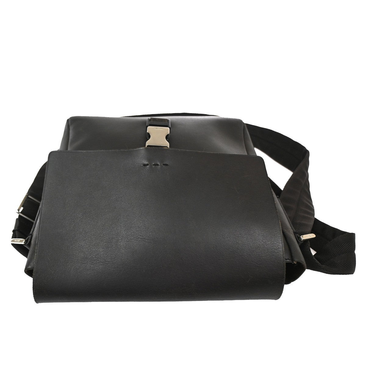 PRADA MILANO Messenger Shoulder Bag Canvas Leather Brown SHW  Italy 68TA661