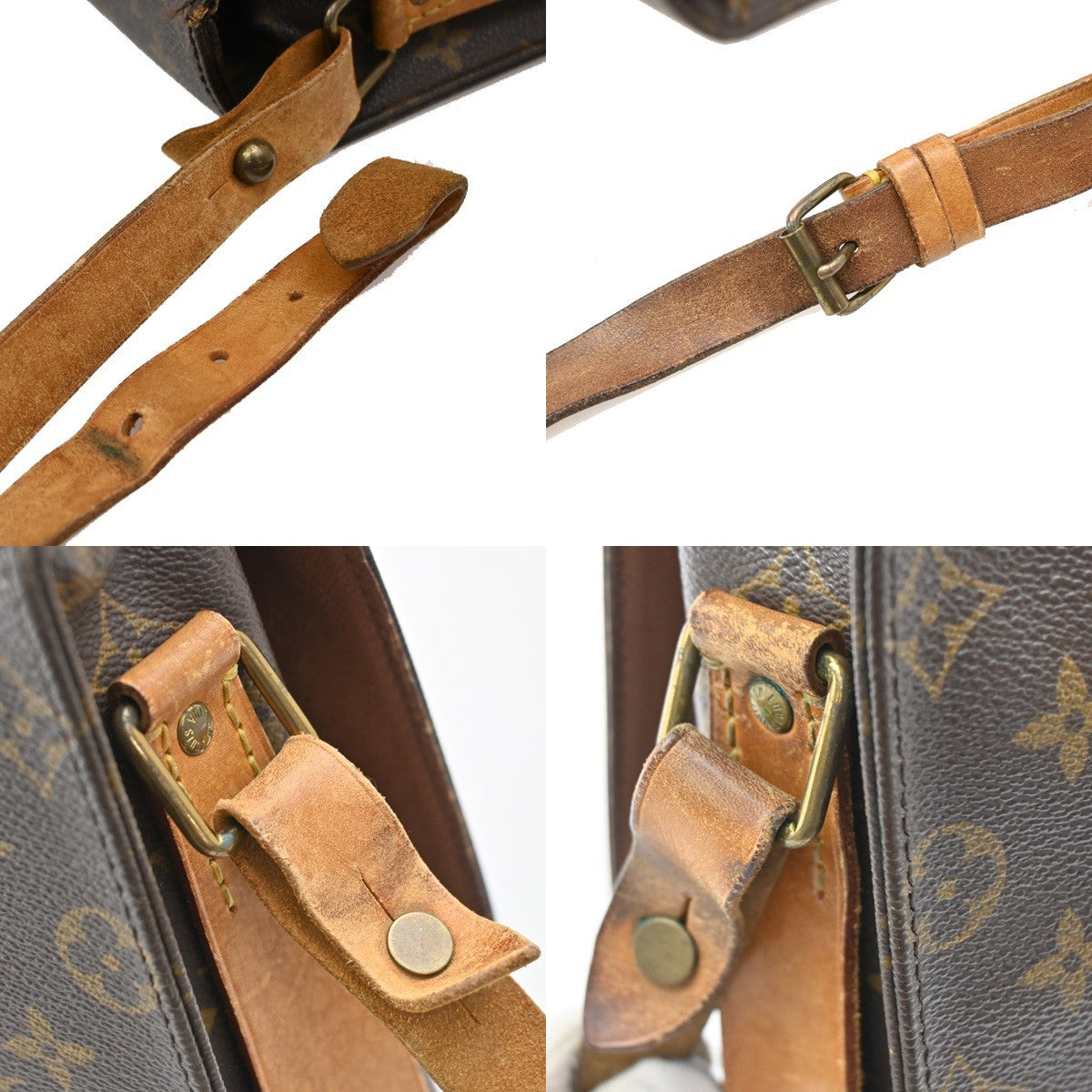 LOUIS VUITTON Cartouchiere MM Shoulder Bag Monogram Leather Brown M51253 69EF874