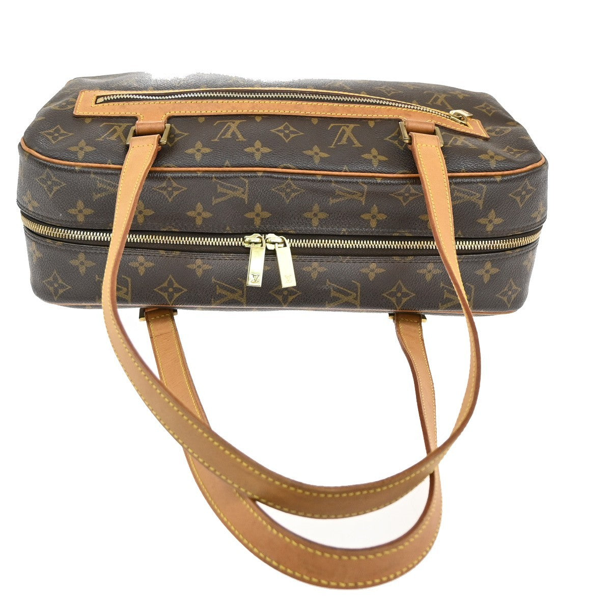 LOUIS VUITTON LV Logo Cite GM Shoulder Bag Monogram Leather Brown M51181 11AA077