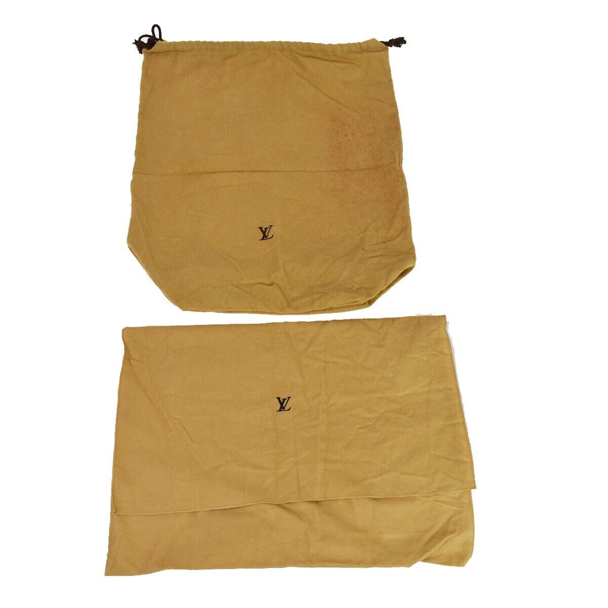 LOUIS VUITTON Logo 10 Set Dust Bag Drawstring Canvas Cotton Beige Brown 02GA591
