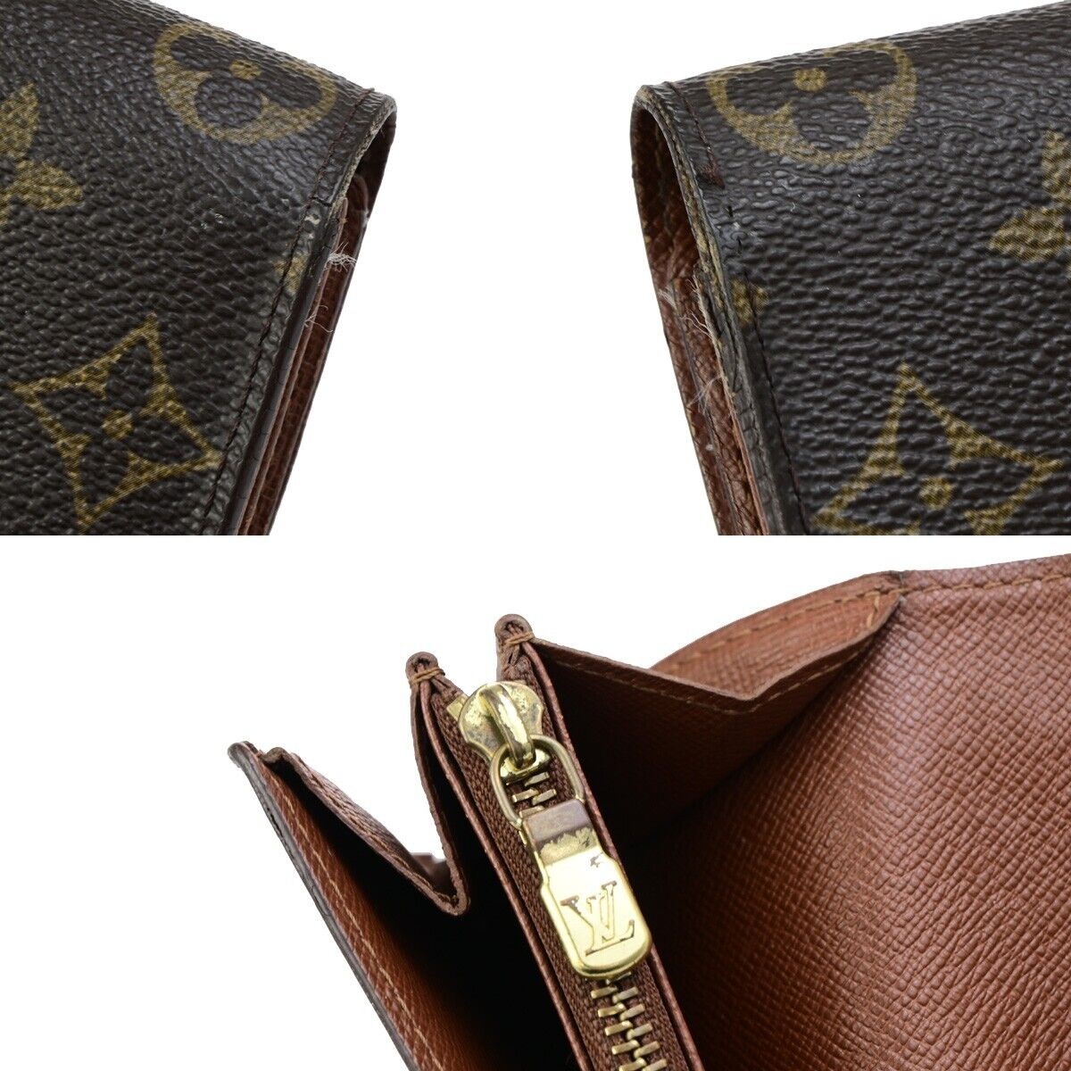 LOUIS VUITTON Porte Monnaie Credit Long Wallet Monogram Leather M61725 05ED162