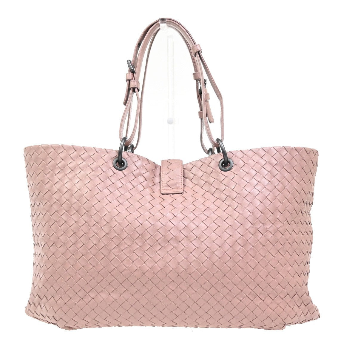 BOTTEGA VENETA Logo Intrecciato Shoulder Hand Bag Leather Pink Italy 25RL757