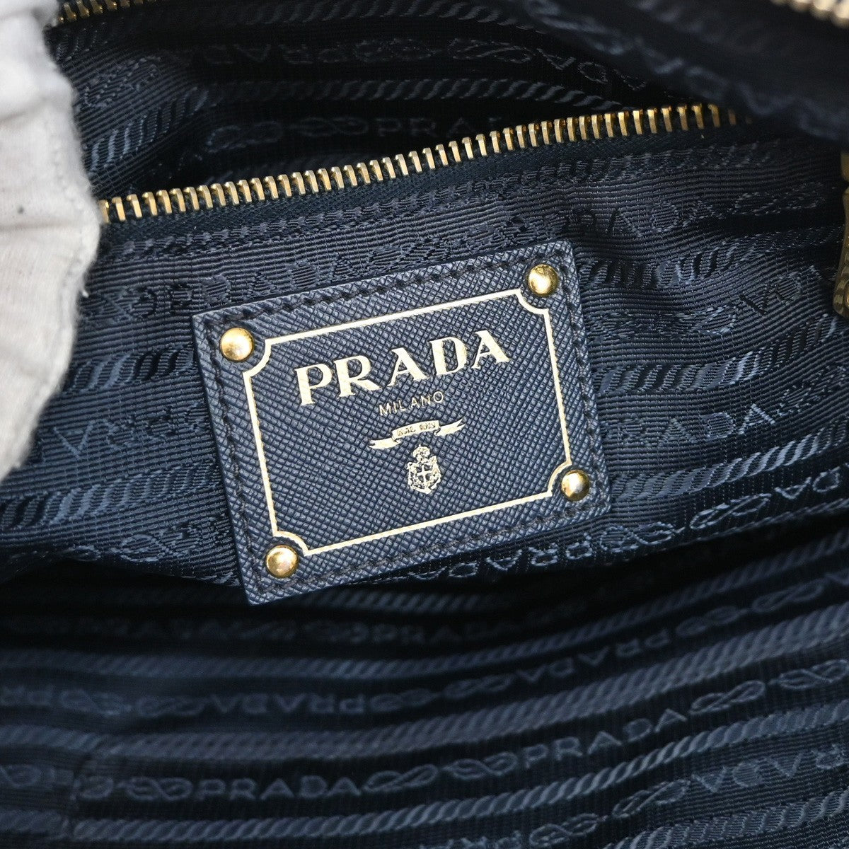PRADA Logo 2Way Shoulder Hand Bag Nylon Leather Navy Blue GHW 1BG253 79KB502