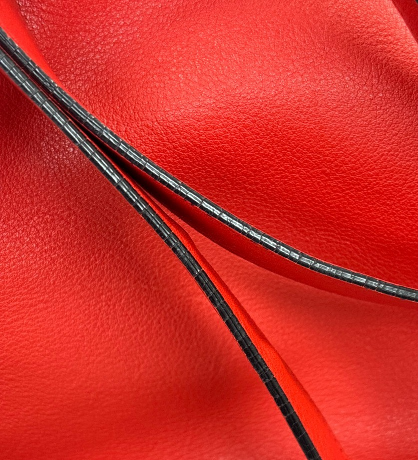 LOEWE Logo Flamenco Kont Anagram Shoulder Tote Bag Leather Red Spain 12RL860