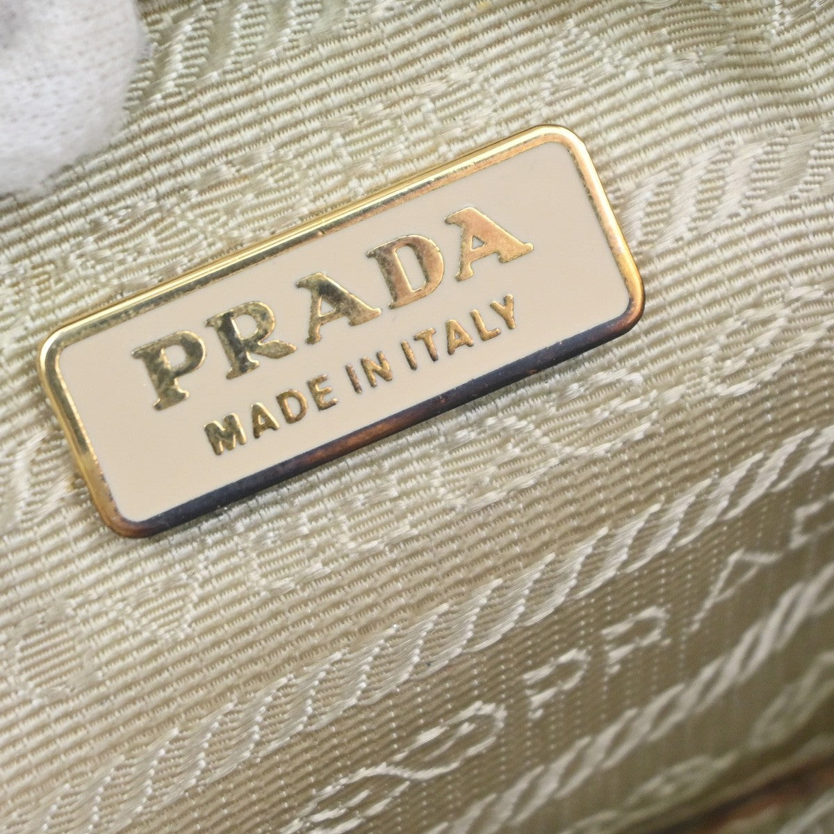 PRADA Zipper Around Mini Coin Case Wallet Saffiano Leather Gold Italy 63MA621