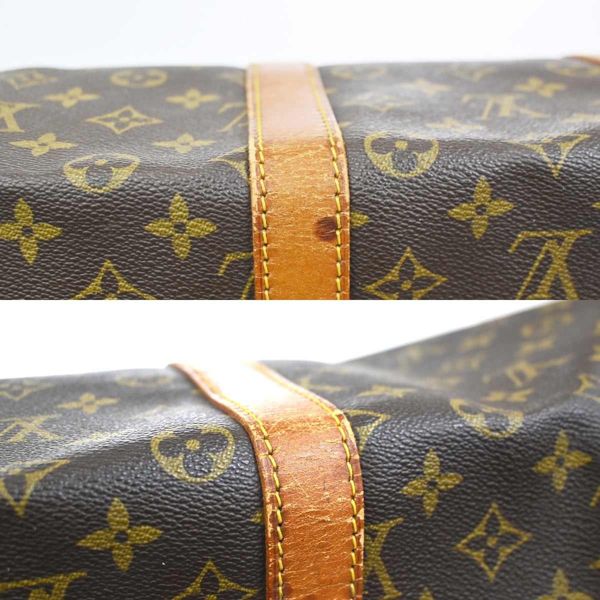 LOUIS VUITTON Keepall 55 Travel Hand Bag Monogram Leather Brown M41424 76YH894
