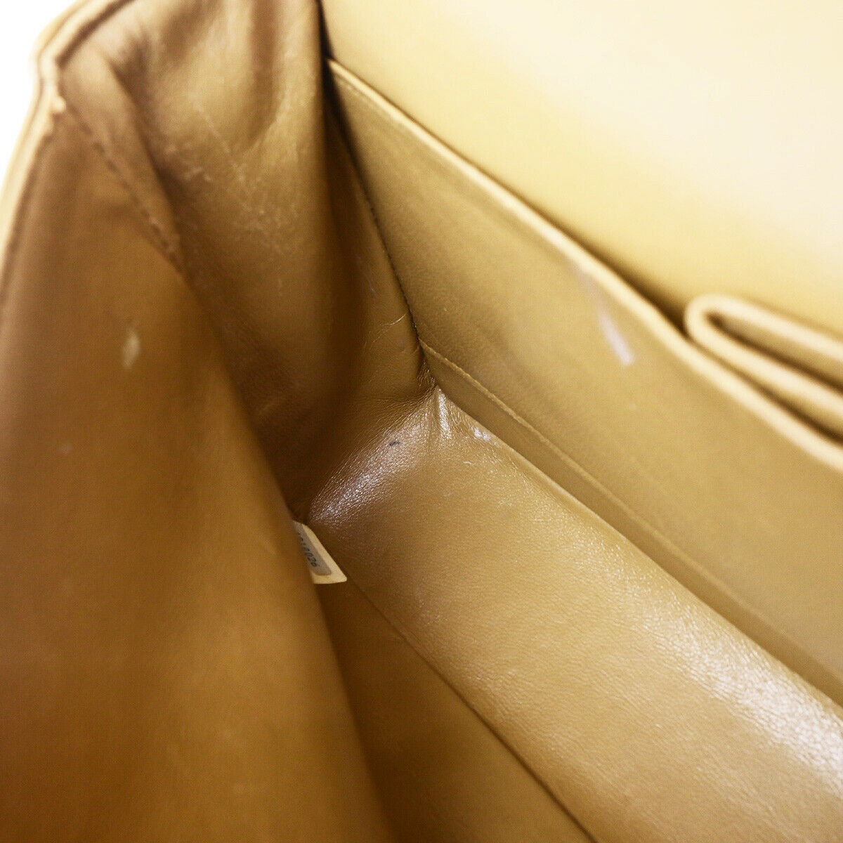 CHANEL CC Matelasse 25 Double Flap Chain Shoulder Bag Leather Beige GHW 332RK663