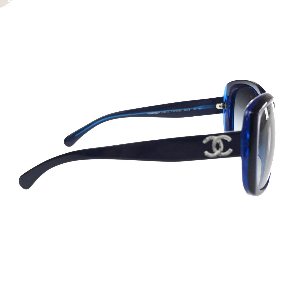 CHANEL CC Logo Sunglasses Eye Were Plastic Metal Blue SHW 5183-A Italy 66MA578