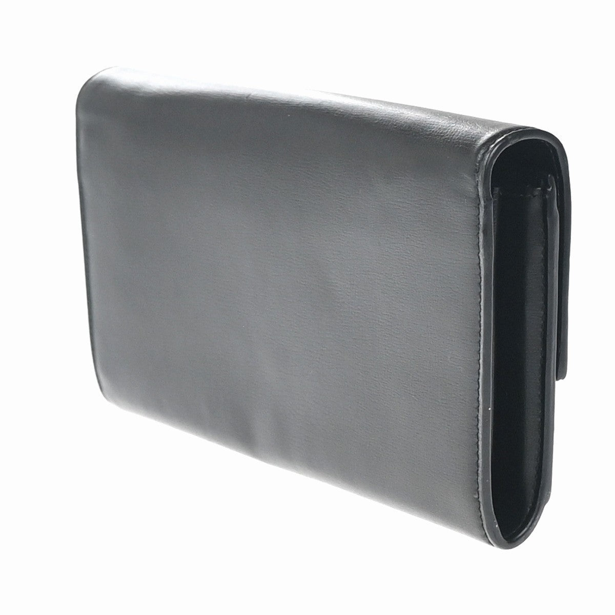 SAINT LAURENT YSL Logo Bifold Long Wallet Leather Black GHW Italy 68KP489