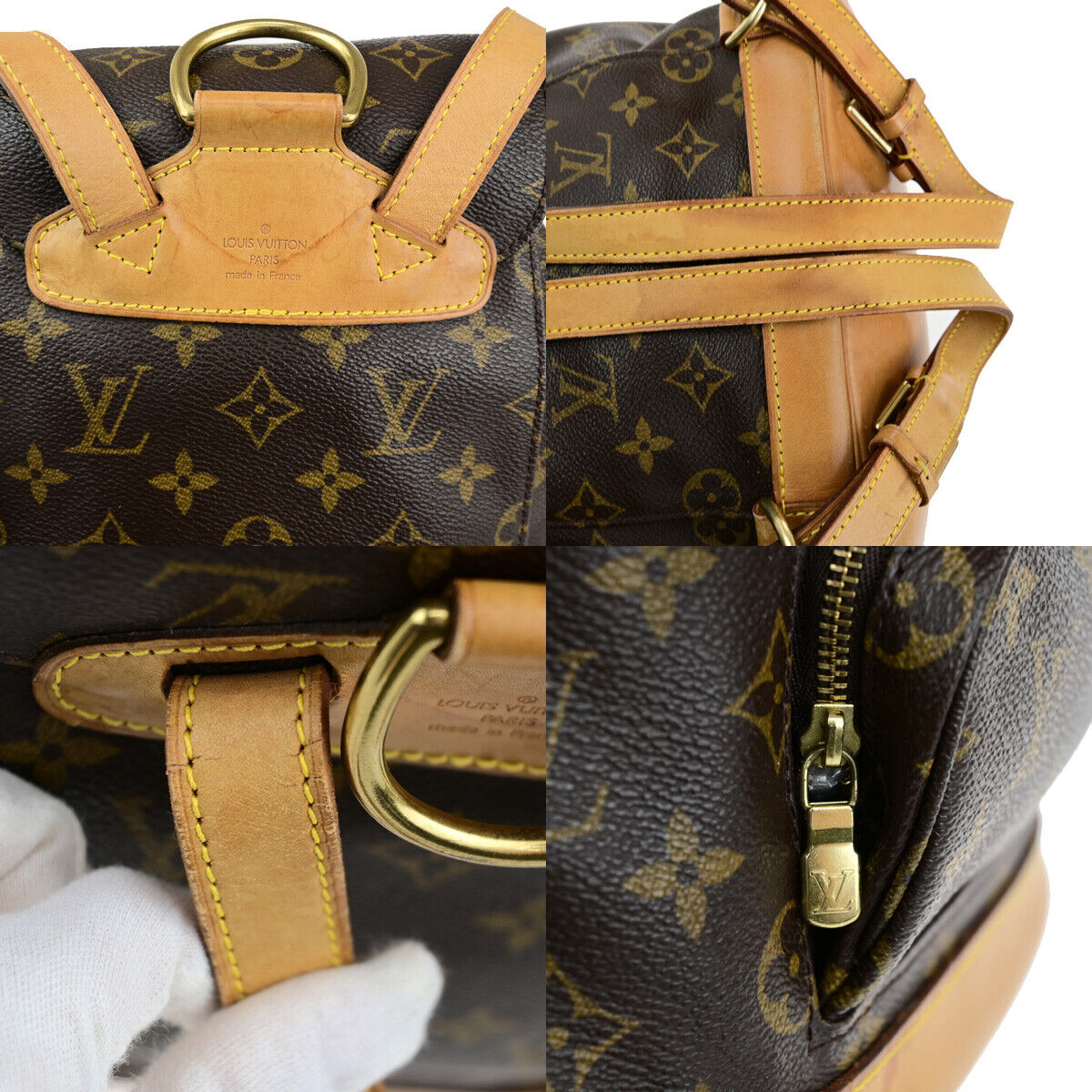 LOUIS VUITTON Montsouris MM Backpack Bag Monogram Leather Brown M51136 12YG779