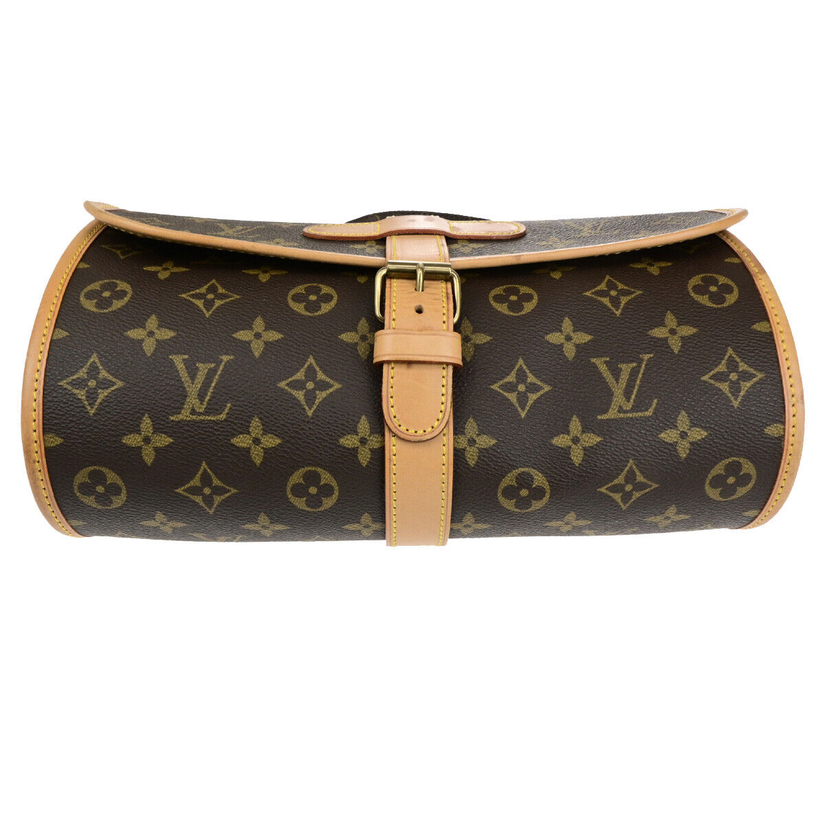 LOUIS VUITTON Logo Marne Shoulder Bag Monogram Leather Brown M51369 14SJ585