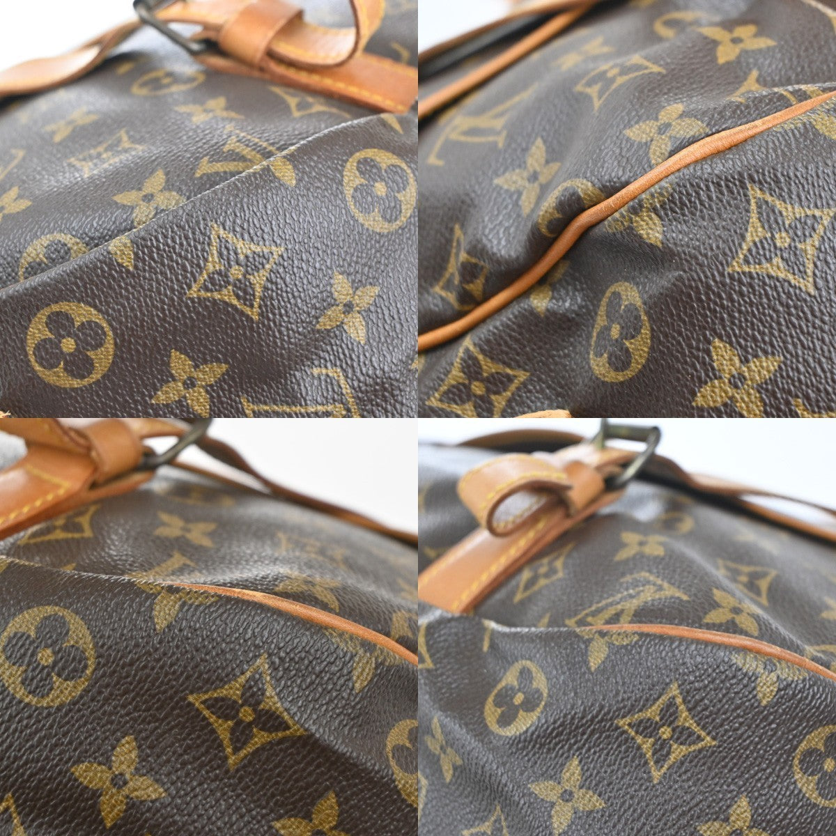 LOUIS VUITTON Logo Saumur 43 Shoulder Bag Monogram Leather Brown M42252 98MA210